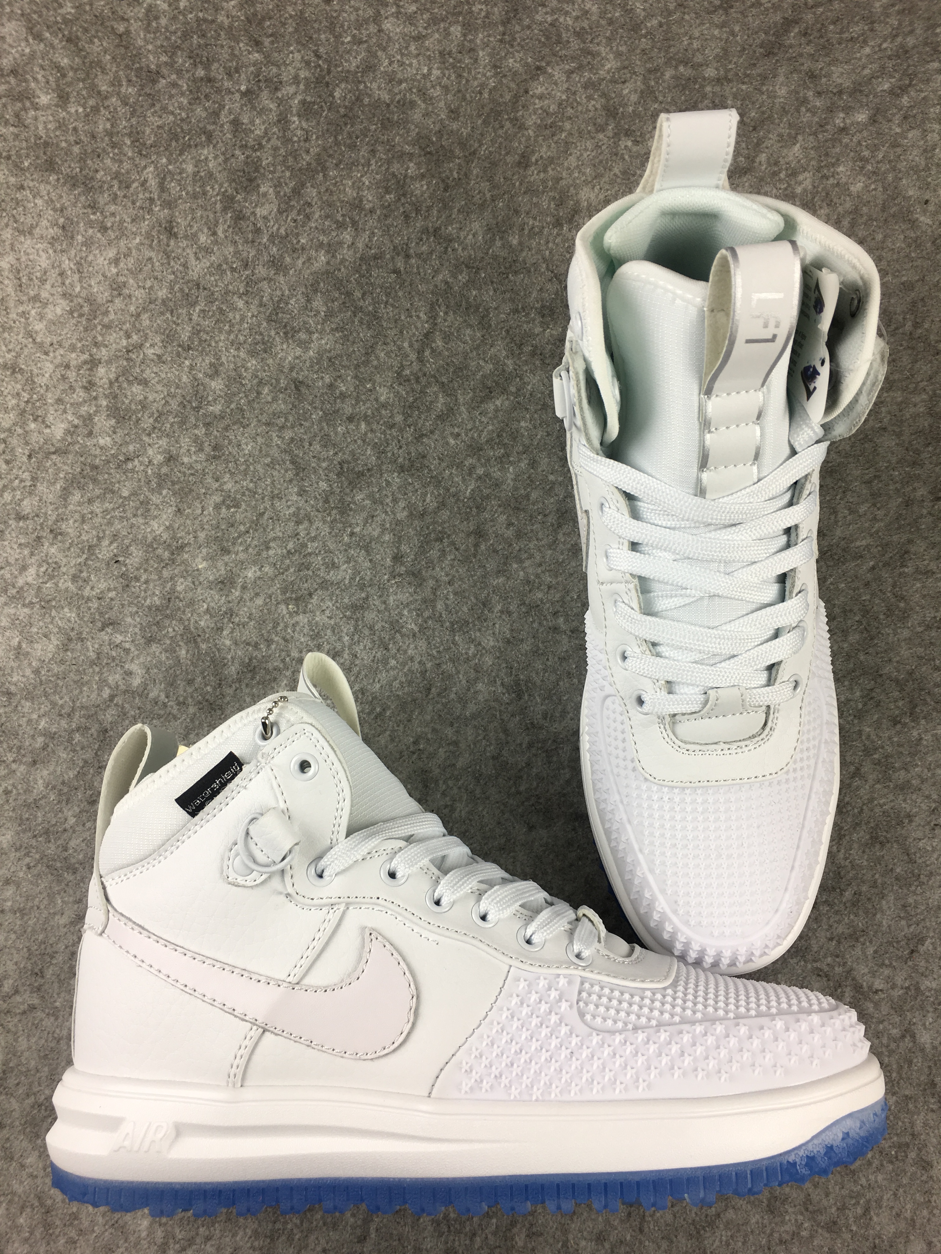 New Nike Lunar Force 1 High All White Shoes